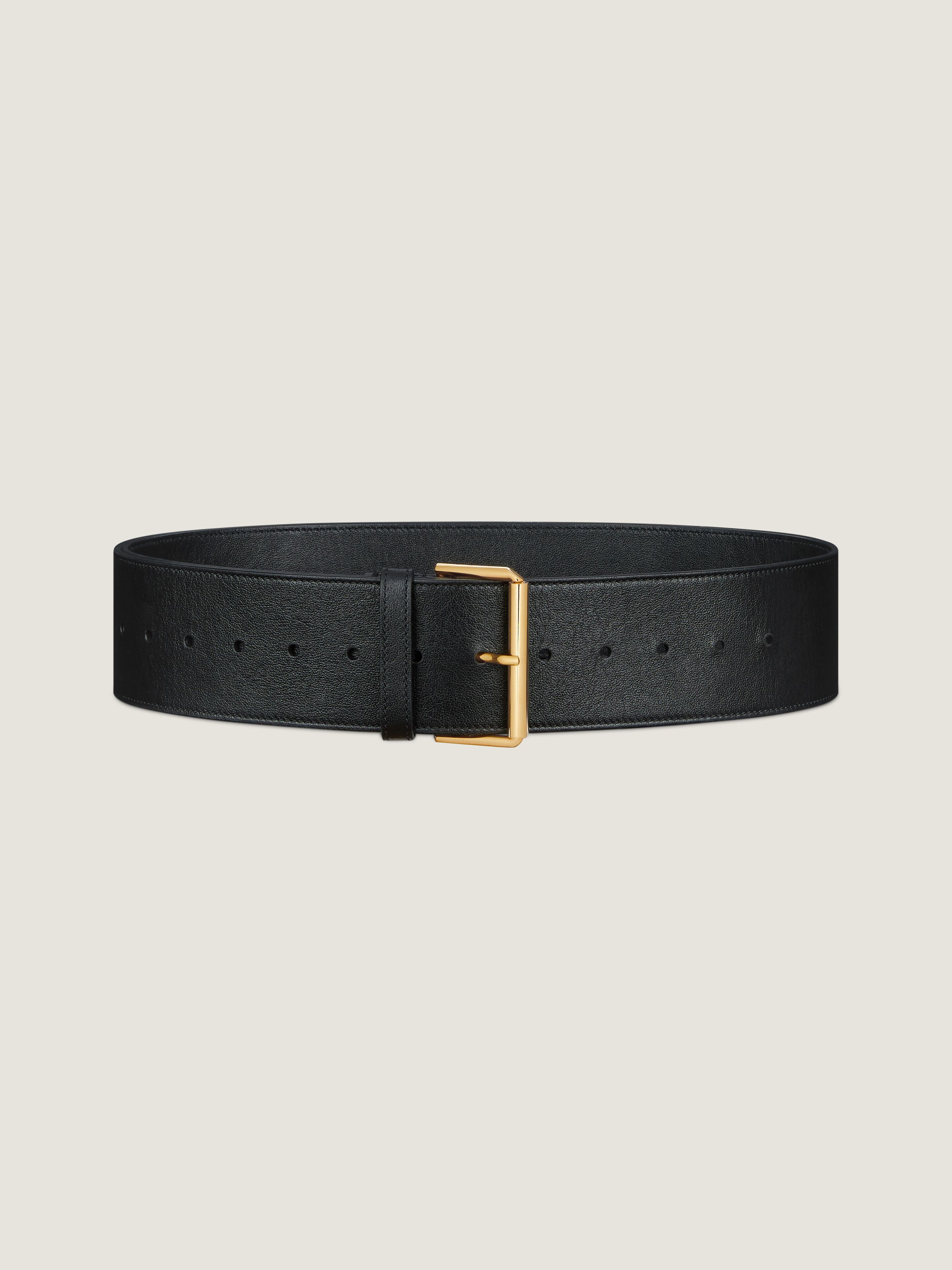 Voyou large belt in shiny leather
